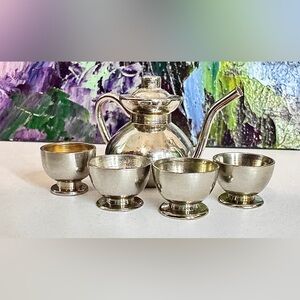 Solid Metal Miniature Tea Set